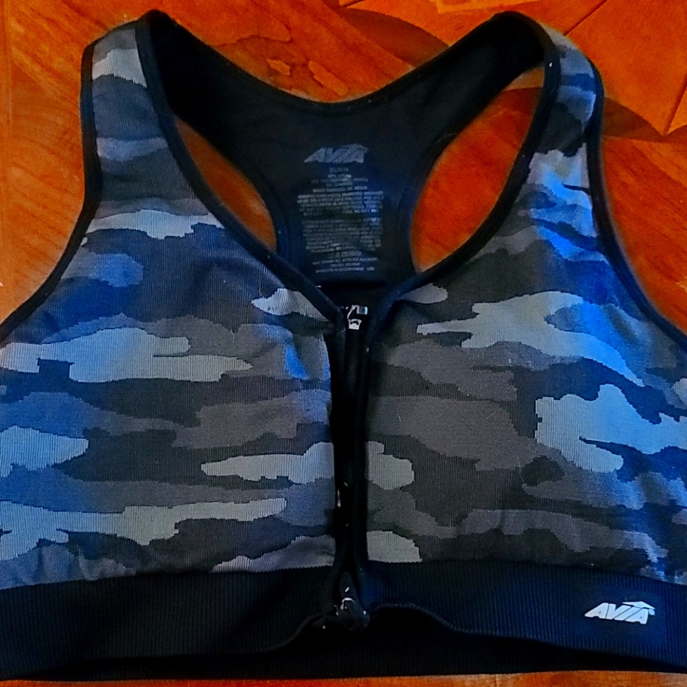 Avia XL Zip Camo Sports Bra